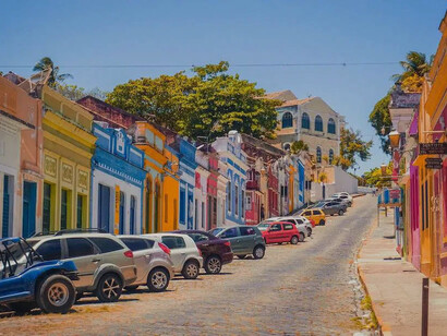 Vista das ruas de Olinda, em Pernambuco; Brasil