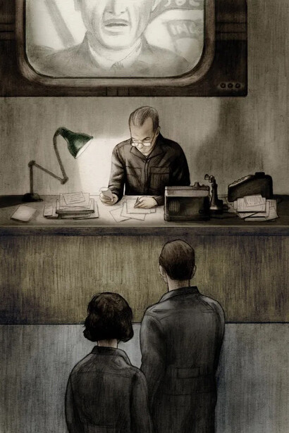 Ilustración de Jonathan Burton para la novela de George Orwell, «1984»