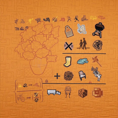 Reginald Baylor, Formula textile, terra cotta, 2024. Courtesy of Friedrichs Pontone