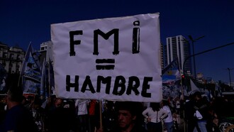 Manifestación en contra del Fondo Monetario Internacional en Buenos Aires, Argentina, 2018