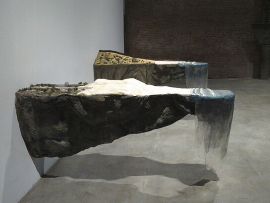 Blane de St. Croix, Two Ends, 2011, Mixed materials, each 8’ x 2.5’ x 5.5'