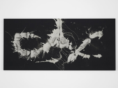 Valentina Liernur, ahh…ah…#1, 2014, Denim, bleach, 130 x 280 cm / 51.1 x 110.2 inches, Courtesy of Campoli Presti, London / Paris