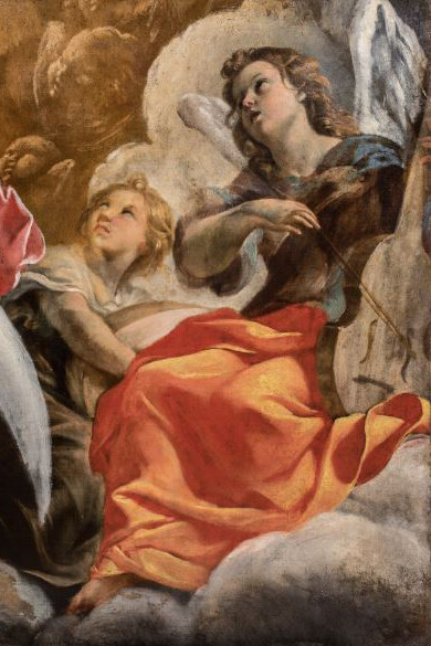 Giovanni Lanfranco, Angeli musici, 1628-1630, Olio su tela, Roma, Chiesa di Santa Maria della Concezione
