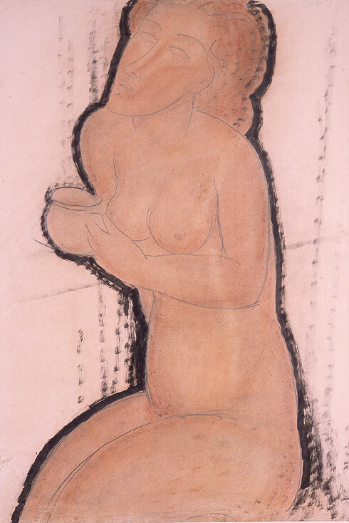 Nude with Cup, c.1916, Watercolour, Indian ink and pencil, 64.5 x 50 cm, Courtesy: Estorick Collection