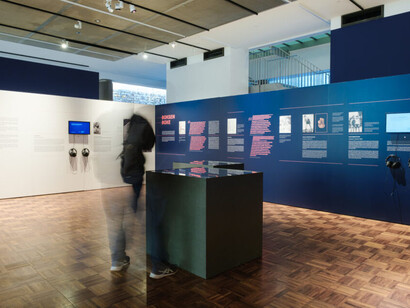 Le sport et les athlètes au KL Auschwitz, vue d’exposition. Avec l’aimable autorisation de Kazerne Dossin