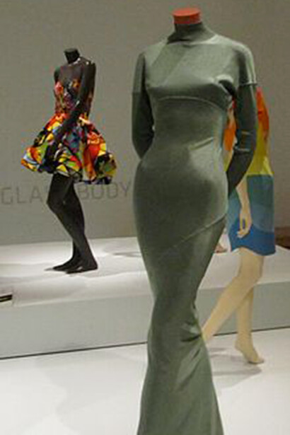 Alaïa grey acetate dress from 1986-1987
