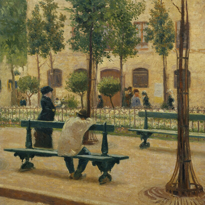 Federico Zandomeneghi, Place du Tertre, 1880, olio su tela, cm. 70x47, collezione privata. Courtesy of Palazzo Zabarella