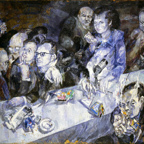 Ennio Calabria -La giuria - 1959 olio su tela, cm. 133x180