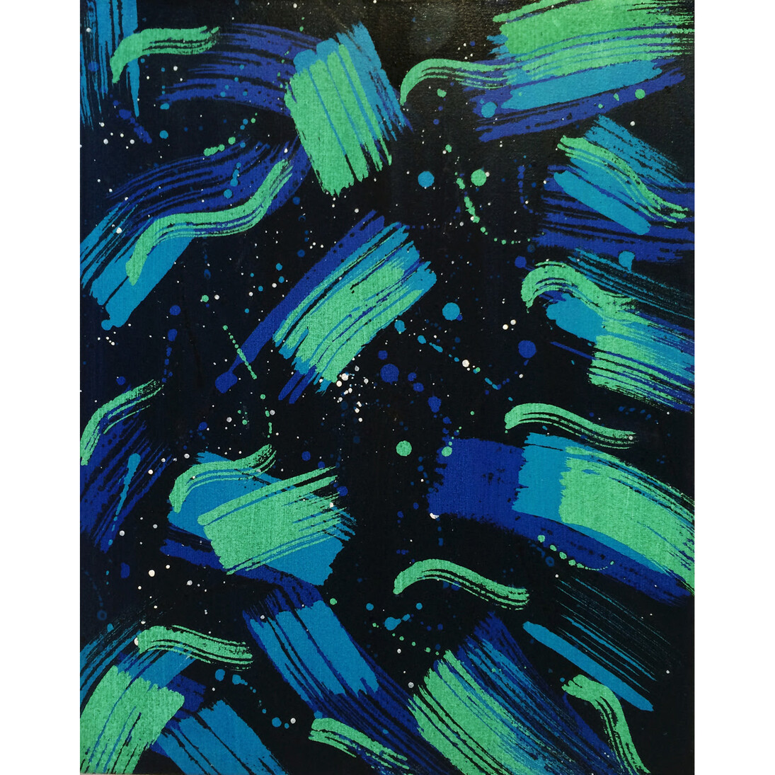 Andrea Bergart, Space Waves, 2014, acrylic on canvas, 25 x 20 inches