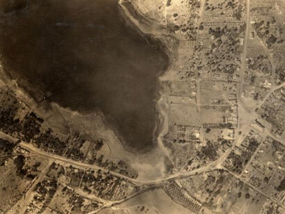Vista Aérea da cidade de Lagoa Santa, fotografia aérea; Foco 30; Altitude 1500m; 1934, acervo Museu Aeroespacial