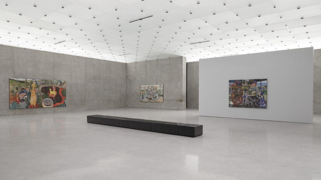 Michael Armitage, Ausstellungsansicht 3. Obergeschoss Kunsthaus Bregenz, 2023. Foto: Markus Tretter.
Courtesy of the artist, The Museum of Contemporary Art, Los Angeles, Private Collection und White Cube,
© Michael Armitage, Kunsthaus Bregenz