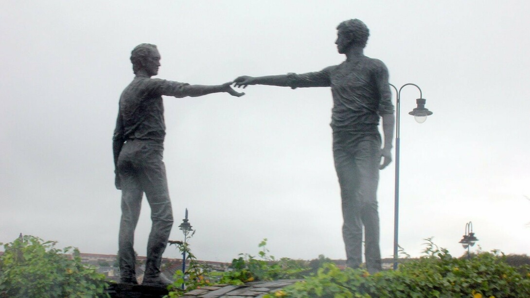 Statue entitled “Hands Across the Divide” in Derry, Ireland