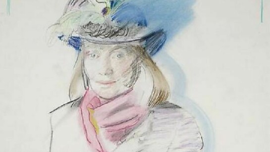 Larry Rivers, Niki de Saint Phalle, 1987, colored pencil on paper, 21 3/4 x 25 inches