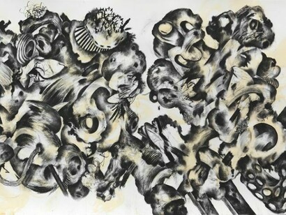 Untitled, 2013, Charcoal and acrylic on paper, 131.5 x 305 cm, Copyright VW (VeneKlasen/Werner), Berlin