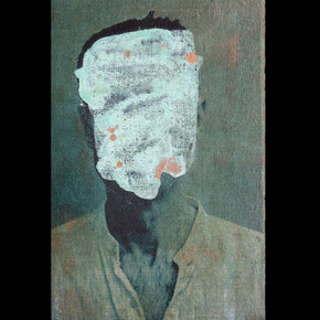 John Keane, Twelve Selves (Selve Thirty Six), Oil and Image Transfer on Linen, 2017, (c) John Keane, Courtesy of Flowers Gallery, London and New York
 