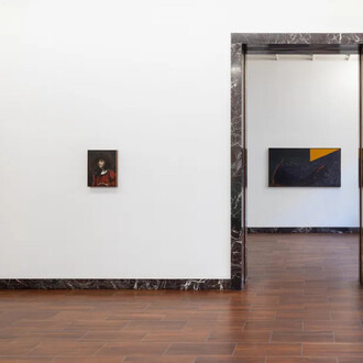 Pietro Roccasalva, Io ti saluto, luce, ma con nervi offesi, vista della mostra. Cortesia di Galleria Massimo De Carlo 