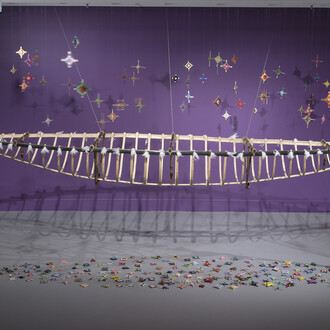 Maureen Lander, He tukutuku auahatanga, exhibition view. Courtesy of Govett-Brewster Art Gallery