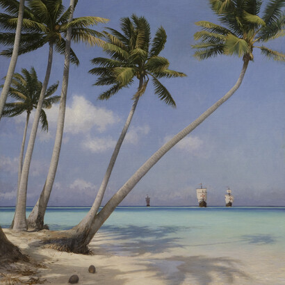 Guillermo Muñoz Vera, October 1492, 2011, oil on canvas on panel, 78 3/4 x 72 inches