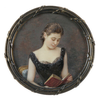 Fernand Paillet (French, 1850 –1928), Mrs. Adolf Ladenburg, 1899. Watercolor on ivory. New-York Historical Society, Gift of the Estate of Peter Marié, 1905.127