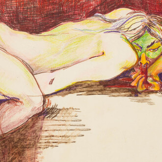 Juanita McNeely, Study for 'Woman beyond pain' (detail), 1973. Courtesy of James Fuentes Gallery