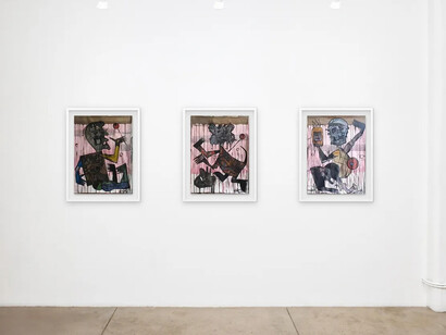 Blessing Ngobeni, What the paper remembers, exhibition view. Courtesy of Montague Contemporary