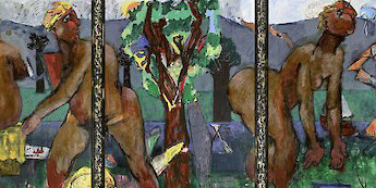 Markus Lüpertz, Das Urteil des Paris, 2010, 270 x 760 cm, © VG Bild-Kunst Bonn, 2017 erworben 2017 mit Mitteln der Kulturstiftung der Länder, des Vermächtnisses Gerhard und Margit Merkel,Leipzig sowie der Förderer des Museums der bildenden Künste Leipzig e.V.