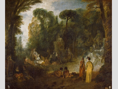 Fête in a Park, 1712 - 1713. Oil on canvas, 47.2 x 56.9 cm. Courtesy of Museo del Prado