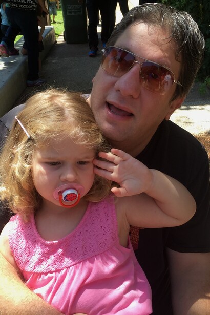 Edan Kleiman and his daughter. Photo by Carrie Hart