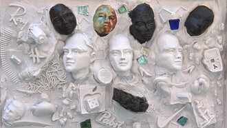 Bob Clyatt Sculpture. Cscape 44 with black inclusions, 10x16.5x3, OHD