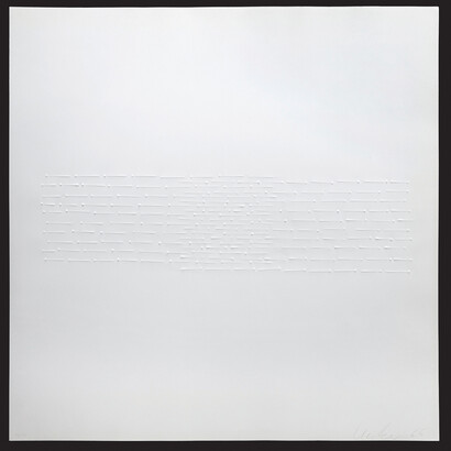 Günther Uecker, Parallele Strukturen, 1965, Embossing on paper, Edition of 35, 46.4 x 46.4 cm
