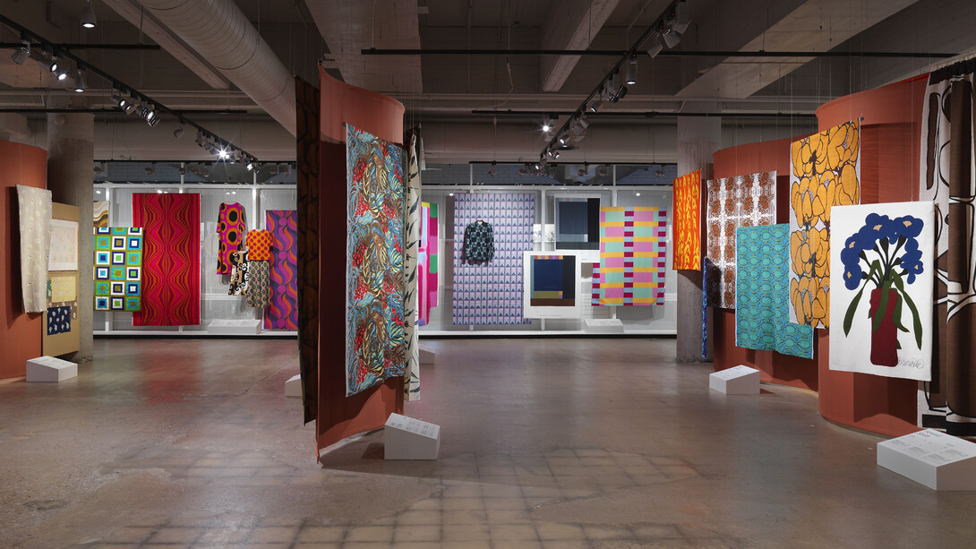 Draped. Art of printed fabric, exhibition view. Courtesy of EMMA. Espoo Museum of Modern Art