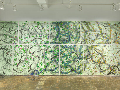 Mel Watkin, Revolving Cycle, exhibition view. Courtesy of A.I.R Gallery