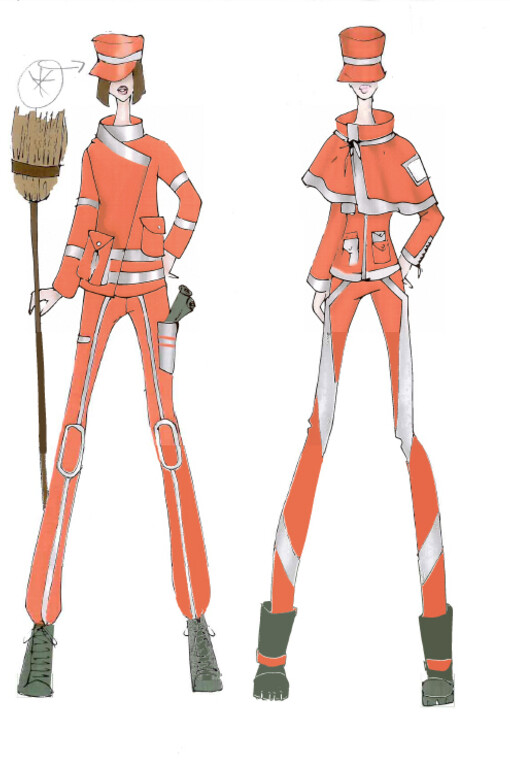sketch of street cleaning uniform
