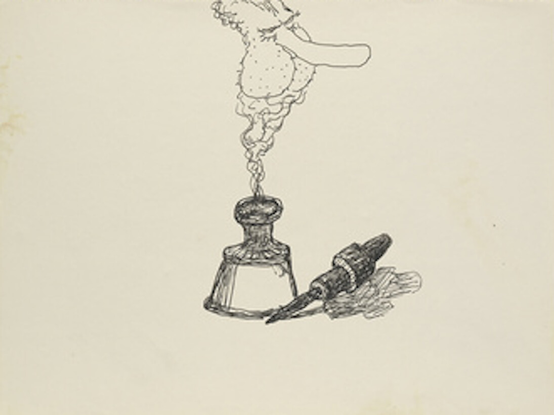 Untitled — Philip Guston, 1971, Ink on paper, 27.6 x 35.2 cm / 10 7/8 x 13 7/8 in © The Estate of Philip Guston. Courtesy the Estate and Hauser & Wirth . Photo: Genevieve Hanson