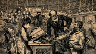 Dibujo del siglo XIX de la sala de lectura del British Museum, un lugar donde Marx pasó muchos de sus días después de tener que exiliarse en Londres