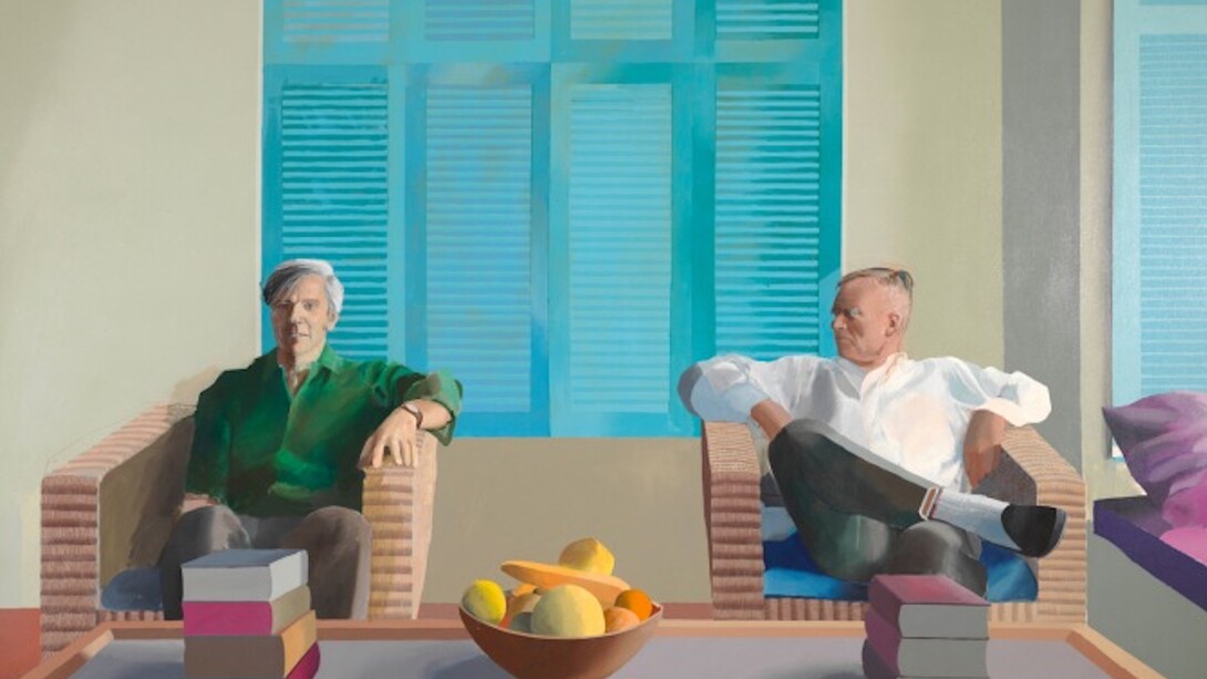 David Hockney, Christopher Isherwood and Don Bachardy 1968. Private Collection © David Hockney
