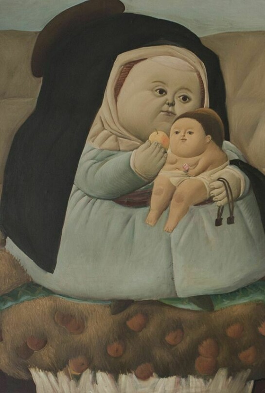 Fernando Botero, La Virgen con el niño, 1965, oil on canvas, 33 1/8 x 27 1/2 in. 84.2 x 69.9 cm