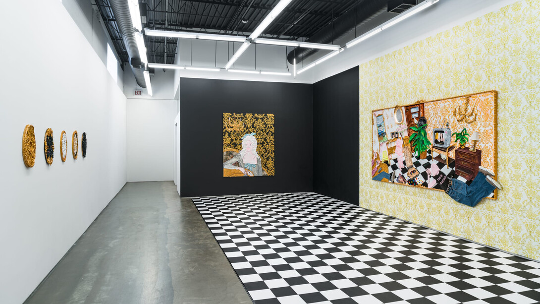 Yvette Mayorga, Pu$h thru, exhibition view. Courtesy of moniquemeloche gallery 