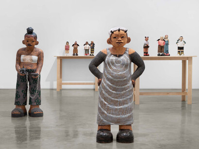 Sydnie and Haylie Jimenez, How Aweful Goodness Is, 2023, installation view, photo by Zachary Balber. Courtesy of Mindy Solomon Gallery
