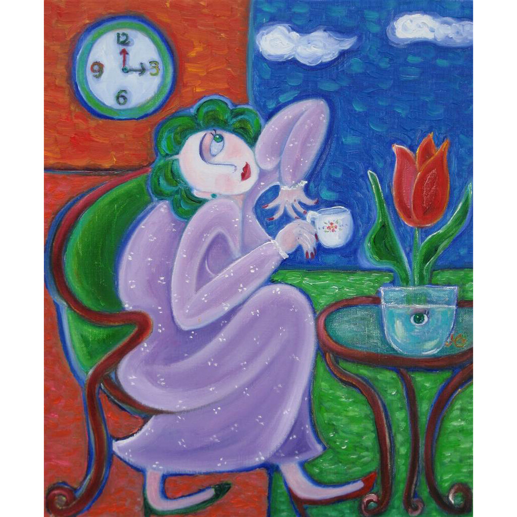 MIKIKO, Who Are You, Oil on Canvas, 18" x 15"