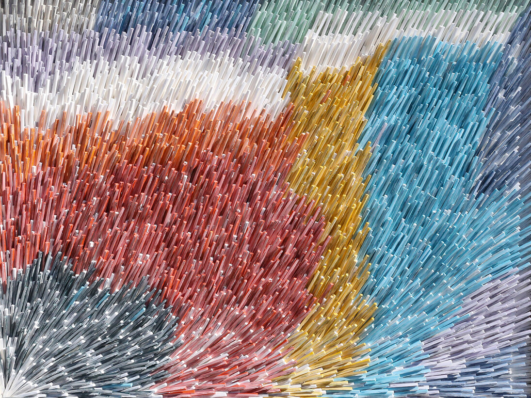 Suh Jeong Min, Lines of Travel, 2015, Hand-dyed hanji paper, 90 x 120 cm - 35.4 x 47.2 in. Courtesy Opera Gallery
