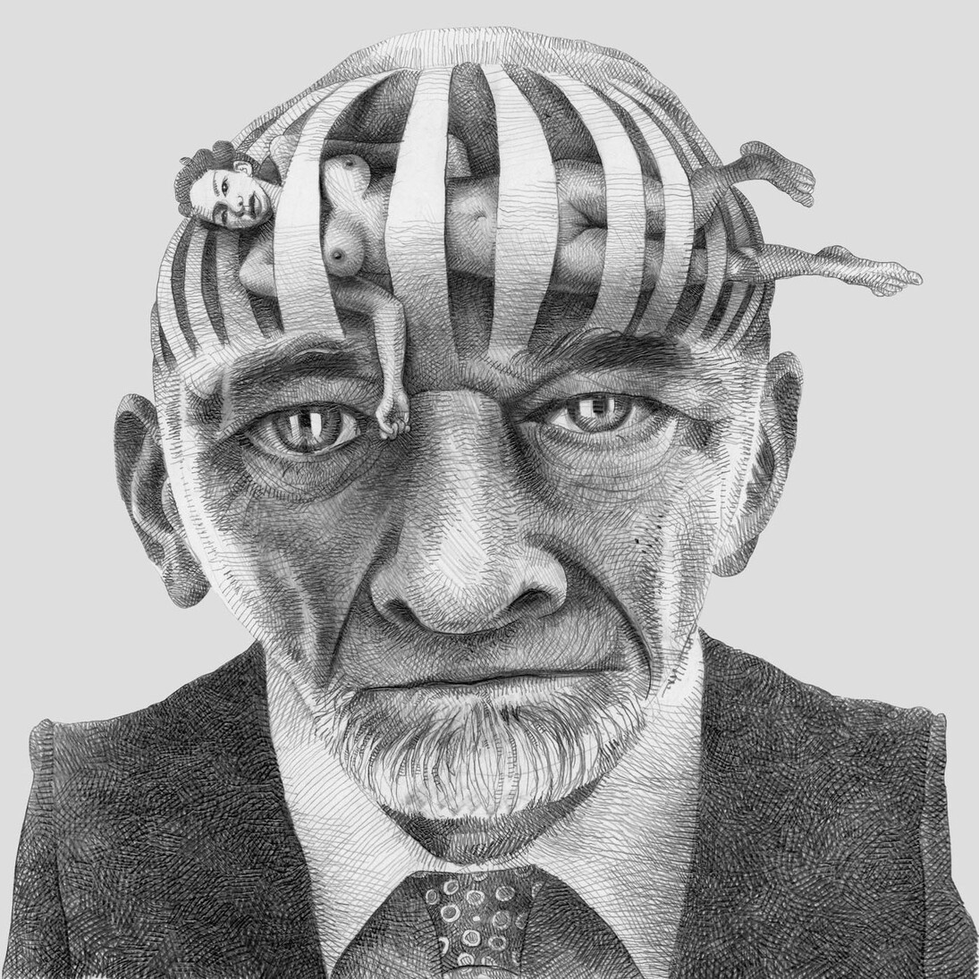 José Molina, Amor Morboso, 2016, collezione The monsters under my bed, matita b/n su carta, cm 50x42,5 © Ernesto Blotto