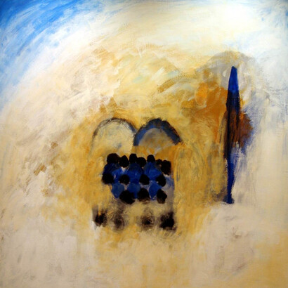 Khaled Khreis, Landscape, Acrylic on canvas, 120 x 120 cm
