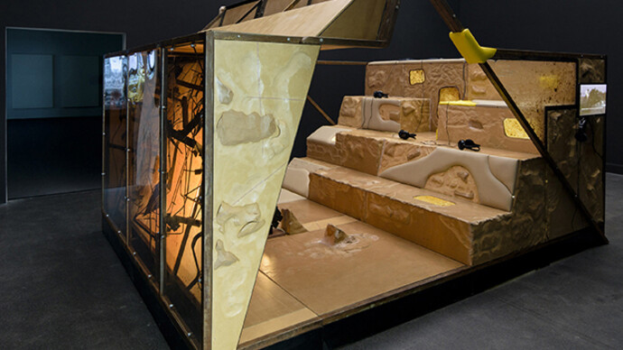 Neïl Beloufa
Kempinski, 2016
Installation view, Kunstmuseum Luzern, Lucerne, 2017
Courtesy the artist, Balice Hertling, Paris, François Ghebaly, Los Angeles, Mendes Wood DM, São Paulo and Zero..., Milan
© 2016 MoMA, N.Y.
Photo: Jonathan Muzikar