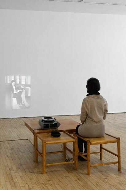 Dearest Federica, 80 slides, slide projector, audio, 2013, Low Table after Luis Barragán.