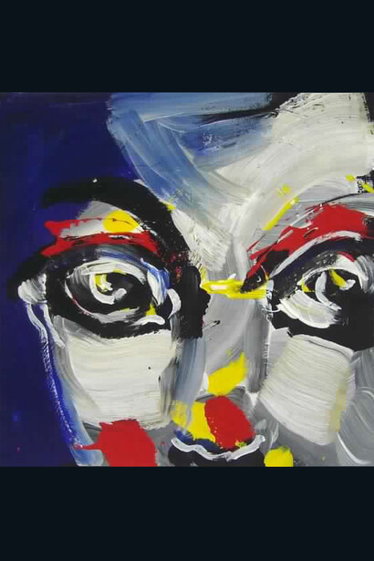 Massimo Geloso Peralta, Studio di ritratto 1, acrilico su tela, 2010, 46 x 48 cm