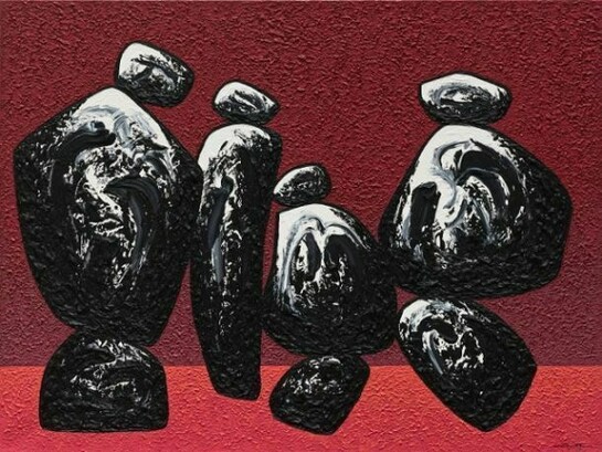 Ma Desheng, Rocks 1, 2012, acrylic on canvas, 150 x 200cm