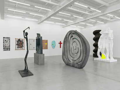 Valentin Carron, The slope (Works 2005–2026), exhibition view. Courtesy of Galerie Eva Presenhuber