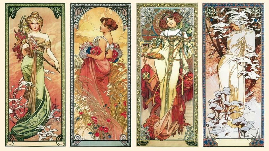 Alphonse Mucha, Les saisons, 1900