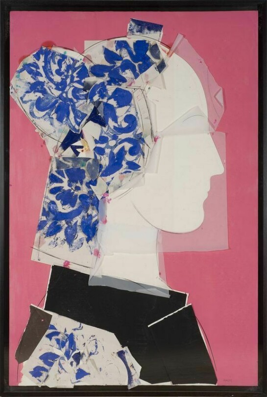 Perfil I, 2013, collage, 90 x 67 in. 228.6 x 170.2 cm © Manolo Valdés, courtesy Marlborough Gallery, New York